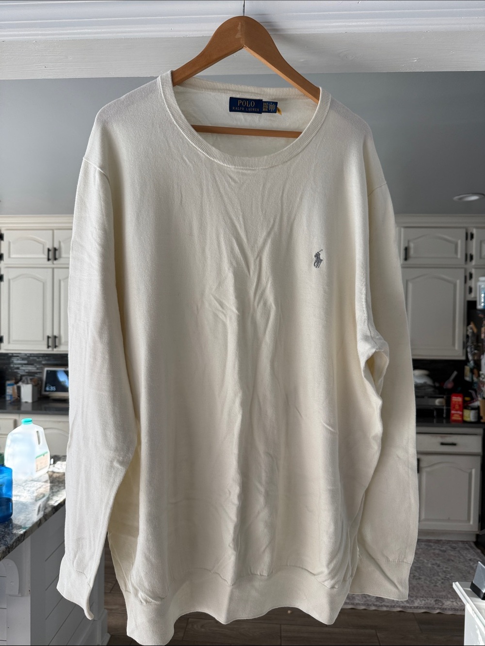Polo by Ralph Lauren Cream Crewneck Sweatshirt with Polo Pony